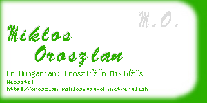 miklos oroszlan business card